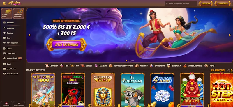 Alawin – neue Casino-Seite mit hohen RTP-Slots
